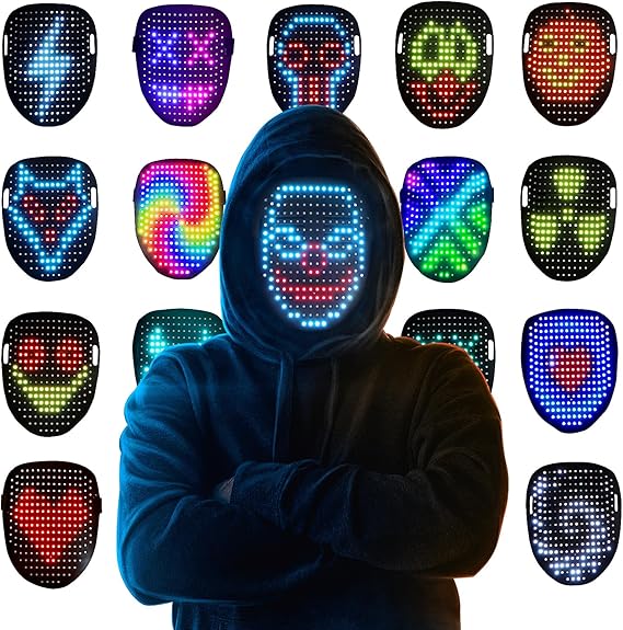 50 Patterns Rechargeable Face Transforming Mask for Halloween