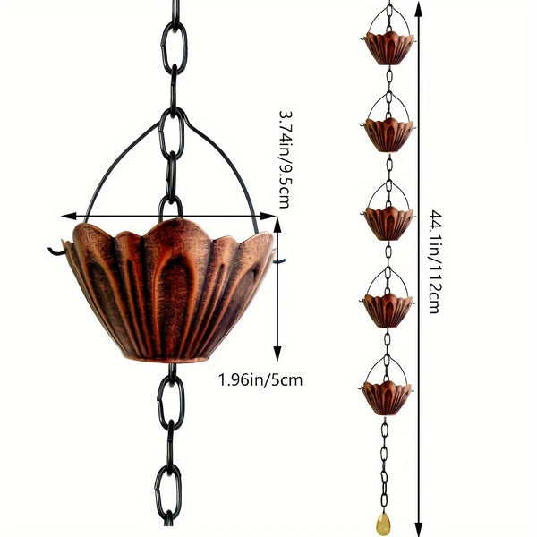 Elegant Metal Flower Rain Chain