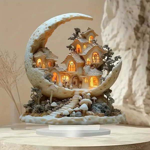 Acrylic Mushroom Cottage Decor – Enchanting Tabletop Display