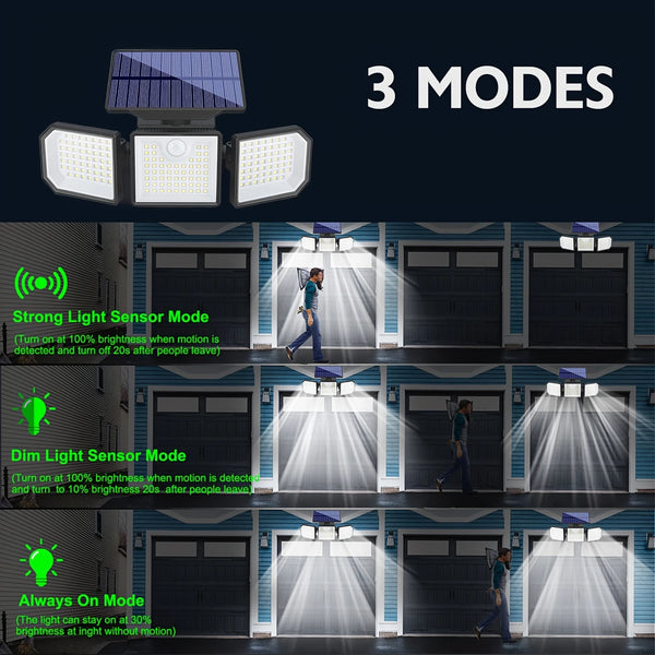 4pcs - Solar Motion Sensor Floodlight