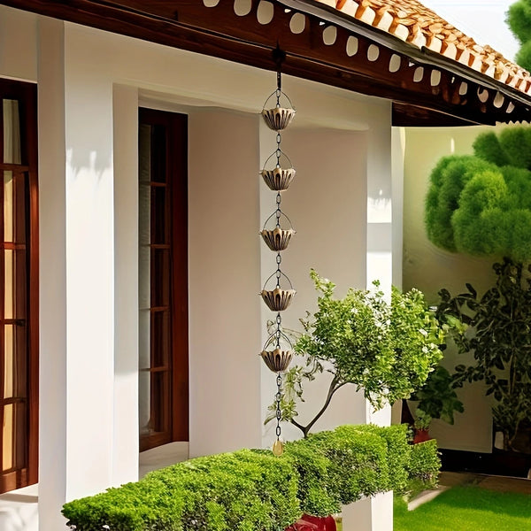 Elegant Metal Flower Rain Chain