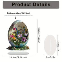 Bohemian Acrylic Egg Decor – Vibrant Spring Floral Accent
