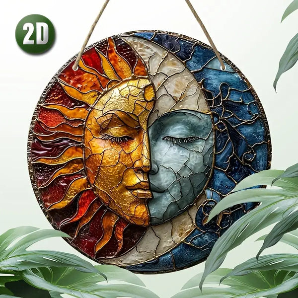 Rustic Yin Yang Wooden Wall Art – Sun & Moon Aesthetic Decor