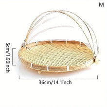Handwoven Food Serving Basket with Insect-Repellent Cover