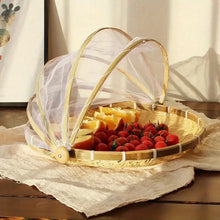 Handwoven Food Serving Basket with Insect-Repellent Cover