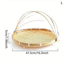 Handwoven Food Serving Basket with Insect-Repellent Cover