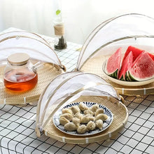 Handwoven Food Serving Basket with Insect-Repellent Cover
