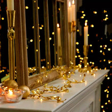 Gold Leaf Fairy Lights – LED String Lights for Festive Decor