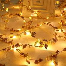 Gold Leaf Fairy Lights – LED String Lights for Festive Decor