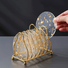Round Acrylic Coasters – Heat-Resistant with Gold Foil Design