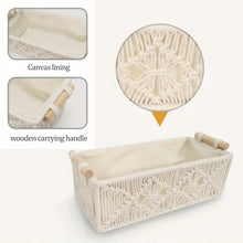 Nordic Handwoven Rope Storage Basket – Stylish Organizer with Wooden Lid