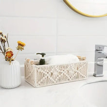 Nordic Handwoven Rope Storage Basket – Stylish Organizer with Wooden Lid