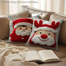🎄✨ 4-Pack Christmas Throw Pillow Covers – Santa, Snowman & Elk Print
