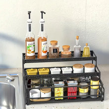 3-Tier Pull-Out Spice Rack – Metal Storage Shelf for an Organized Kitchen