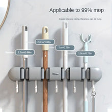 Heavy-Duty Adhesive Mop & Broom Holder – 5-Slot Wall Mount, No Drilling Needed