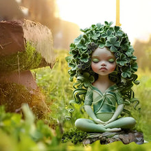 Bohemian Meditating Leaf Elf Plaque – Acrylic Garden Decor