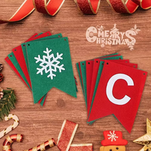 Red Felt “Merry Christmas” Banner with Snowflakes – Holiday Room & Party Decoration