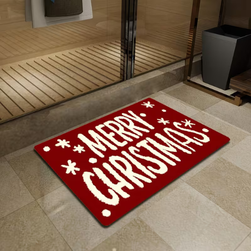 🎄 Festive “Merry Christmas” Door Mat – Machine Washable
