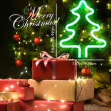 🎄✨ Christmas Neon Sign LED Night Light – Tree, Reindeer & Stocking Shapes