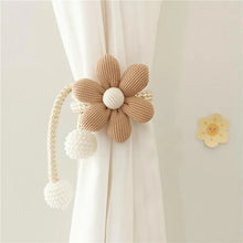 2-Piece Adjustable Curtain Tiebacks – Cartoon Flower & Pearl Design