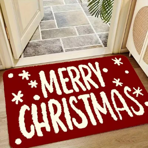 🎄 Festive “Merry Christmas” Door Mat – Machine Washable
