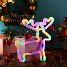🎄✨ Christmas Neon Sign LED Night Light – Tree, Reindeer & Stocking Shapes
