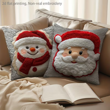 🎄✨ 4-Pack Christmas Throw Pillow Covers – Santa, Snowman & Elk Print