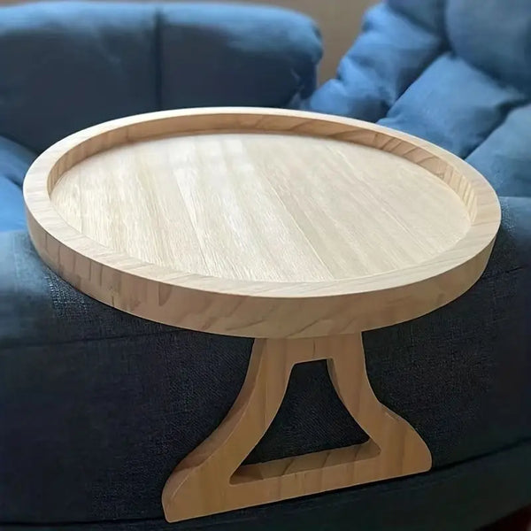 Bamboo Fold-Out Sofa Arm Tray – Portable TV & Side Table with Drink Holder