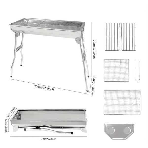 Portable Folding BBQ Grill Set