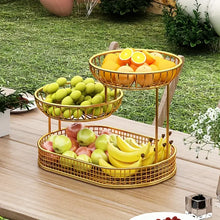 Multi Tier Gold Wire Fruit Basket – Elegant & Sturdy Storage