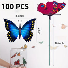100pcs Plastic Butterfly Stakes