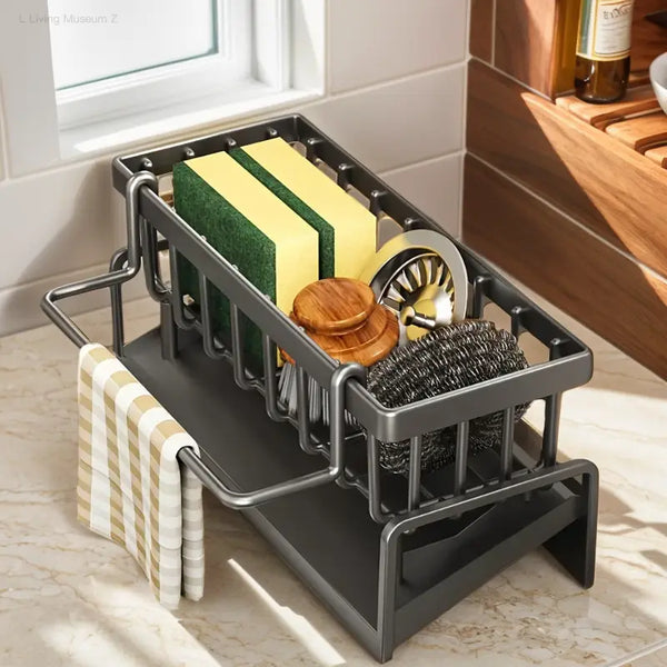 Kitchen Sink Storage Rack – Multipurpose Organizer for Sponges, Soap & Brushes