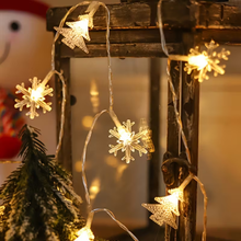Snowflake & Christmas Tree LED String Lights – Battery Powered Holiday Fairy Lights