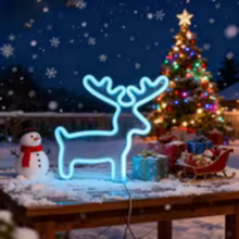 🎄✨ Christmas Neon Sign LED Night Light – Tree, Reindeer & Stocking Shapes
