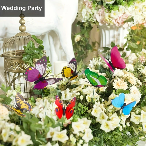 100pcs Plastic Butterfly Stakes