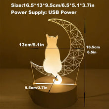 USB 3D Moon Cat Night Light – Cute & Cozy Home Decor