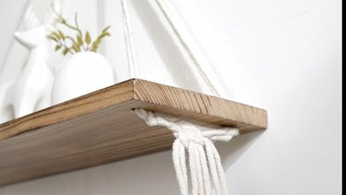 Mkono Macrame Hanging Shelves – Set of 2
