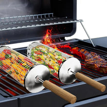 Upgraded Nesting Grill Basket – Stainless Steel with Removable Wooden Handle