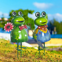 2pcs Metal Garden Frog Statues