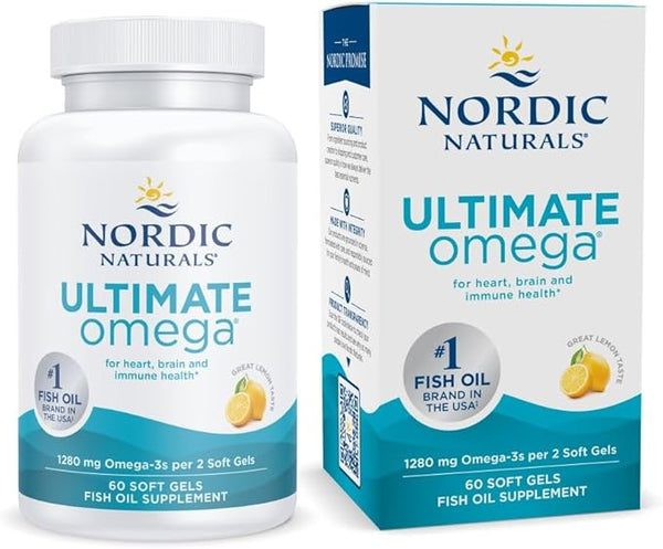 Nordic Naturals Ultimate Omega 1280mg Fish Oil – Lemon – 60 Softgels