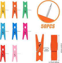 📌 50 PCS Colorful Push Pins with Wooden Clips – Joyberg