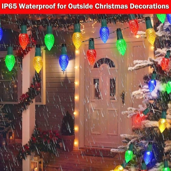 2-in-1 Solar Christmas Lights – 20PCS Waterproof C9 Strawberry Stake Lights