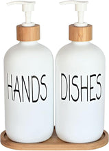 Matte Black Glass Soap Dispenser Set – 2 Refillable Bottles with Bamboo Pumps & Tray