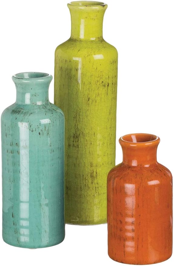 🌿 Sullivans Small White Embossed Ceramic Vase Set of 3