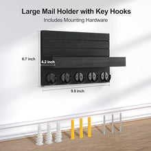 Key Holder for Wall with Shelf – Decorative Paulownia Wood Key