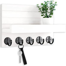 Key Holder for Wall with Shelf – Decorative Paulownia Wood Key
