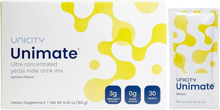 Unicity Unimate Natural Lemon Yerba Mate Drink Mix – 30 Packets