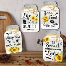 4-Piece Sunflower Wooden Signs – Rustic Kitchen & Wall Decor
