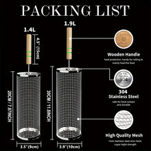 Upgraded Nesting Grill Basket – Stainless Steel with Removable Wooden Handle