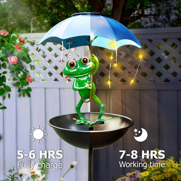 Frog Solar Garden Light Feeder